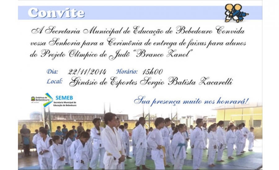 Cerimônia de Entrega de Faixas do Projeto Olímpico Branco Zanol de Judô