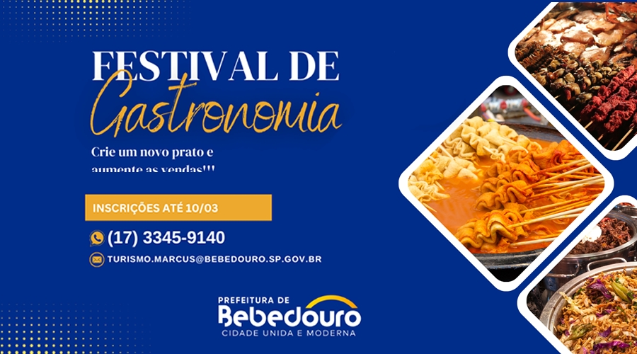 Bebedouro abre inscrições para o 1º Festival de Gastronomia