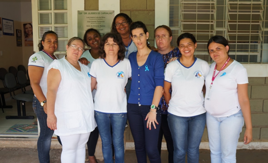 As agentes comunitárias da Estratégia Saúde da Família da Ulisses de Carvalho, que orientaram sobre a prevenção do câncer de próstata