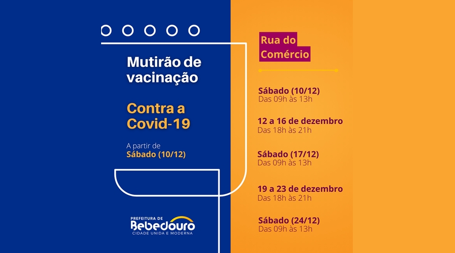 Bebedouro inicia mutirão de vacinação contra a Covid-19 neste sábado (10)
