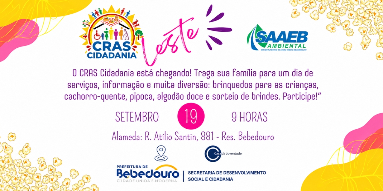 CRAS Cidadania realiza ação com serviços gratuitos e atividades para o setor leste