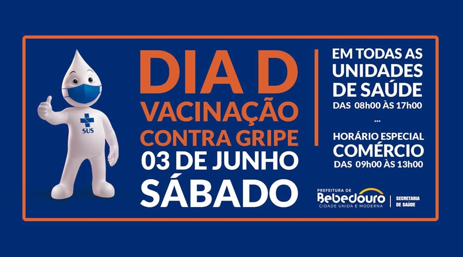 Dia D Vacinação contra a gripe e Covid-19 neste sábado (03/06)