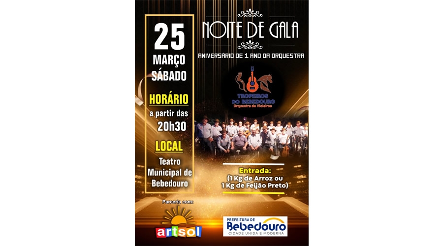 Orquestra de Violeiros “Tropeiros do Bebedouro” comemora aniversário em Noite de Gala