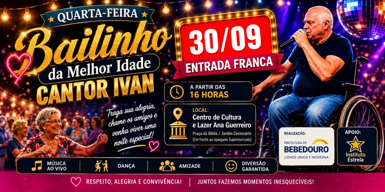 Baile da Melhor Idade acontece nesta quarta-feira (30-09)