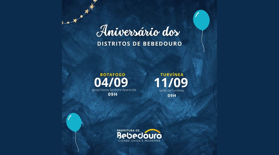 Distritos de Botafogo e Turvínea comemoram aniversário