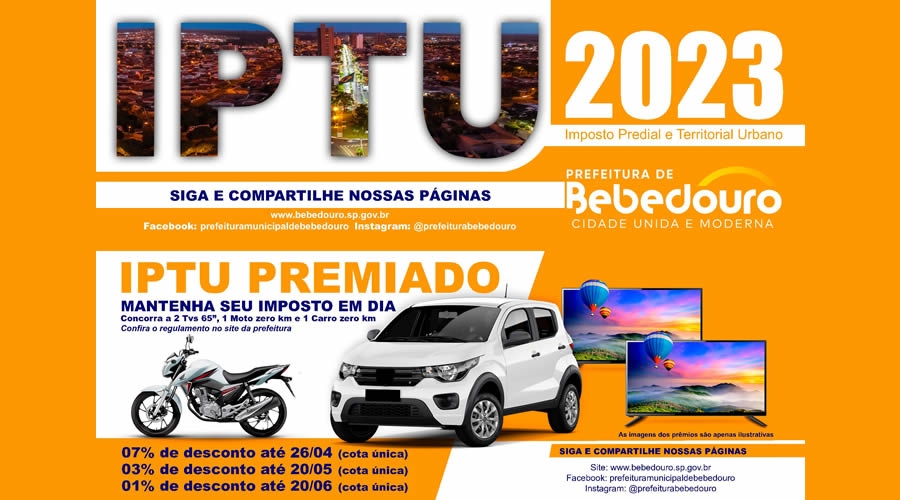 Prefeitura realizará campanha IPTU Premiado 2023