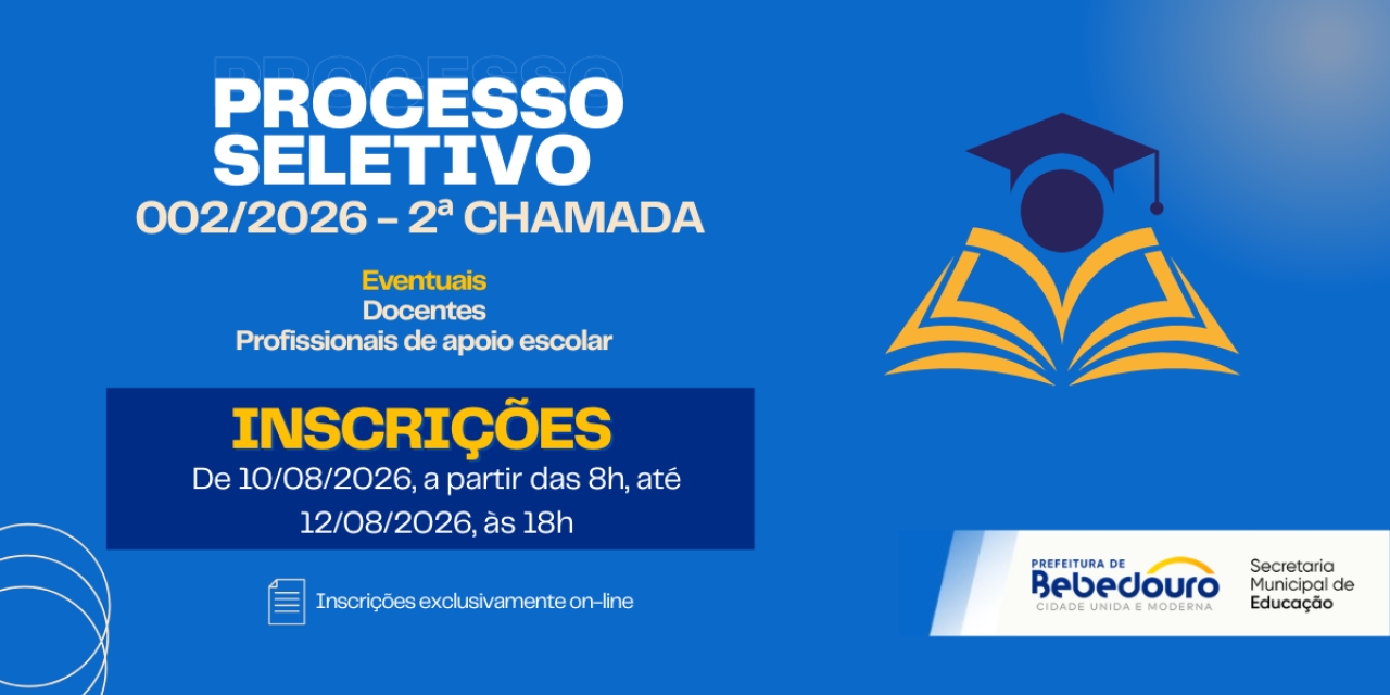 Processo seletivo 002/2026 - Professores Eventuais (2ª chamada)