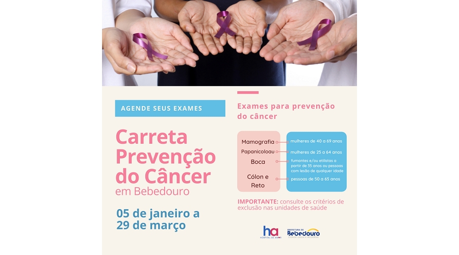 Carreta de Prevenção do Câncer chega em 05 de janeiro em Bebedouro
