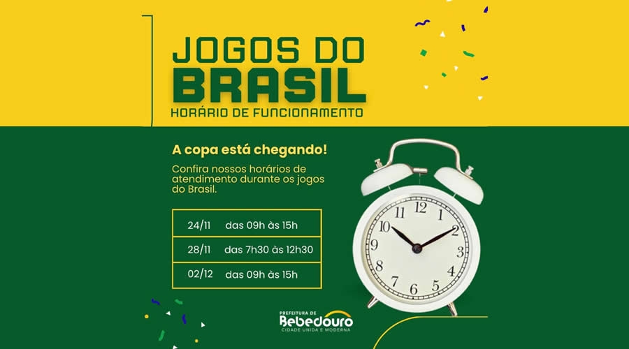 Confira as mudanças nos serviços da Prefeitura nos jogos do Brasil na Copa