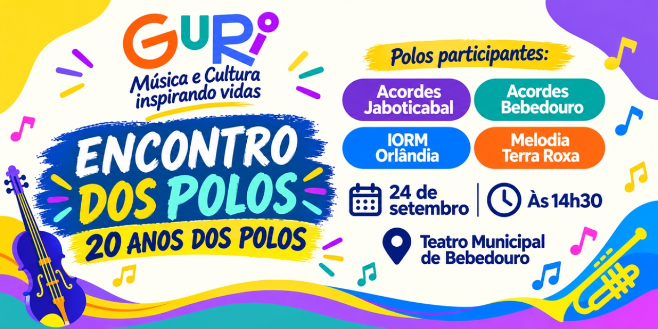 Projeto Guri celebra 20 anos do Polo Bebedouro com Encontro de Bandas