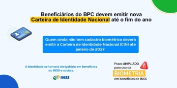 Beneficiários do BPC devem emitir nova Carteira de Identidade Nacional até o fim do ano
