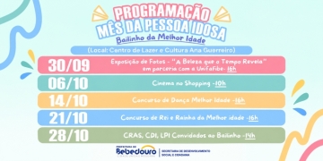 Prefeitura promove programação especial em comemoração ao Mês da Pessoa Idosa