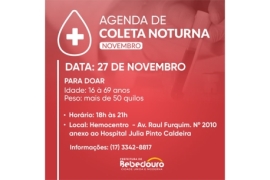 Hemocentro realizará 2ª coleta noturna de novembro