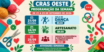 CRAS Oeste divulga programação de atividades para a semana