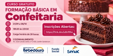 Prefeitura de Bebedouro oferece curso gratuito de Formação Básica em Confeitaria