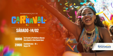 Programação oficial do Carnaval 2026 - sábado(14/02)