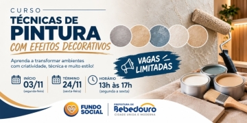 Fundo Social abre inscrições para curso de Técnicas de Pintura com Efeitos Decorativos