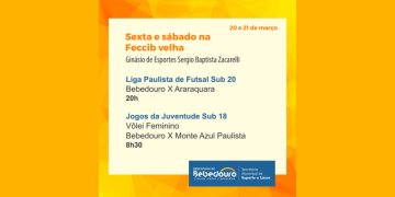 Bebedouro recebe jogos de futsal e vôlei nos dias 20 e 21 de março na Feccib velha
