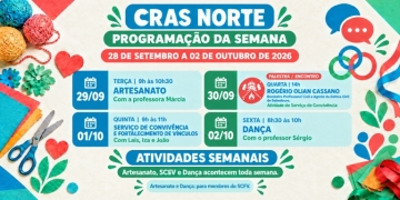 CRAS Norte divulga programação de atividades da semana