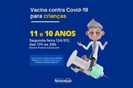 Bebedouro vacina todas as crianças de 10 e 11 anos contra a Covid-19