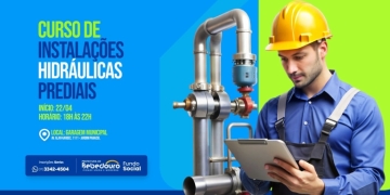 Inscrições abertas para curso de Instalações Hidráulicas Prediais