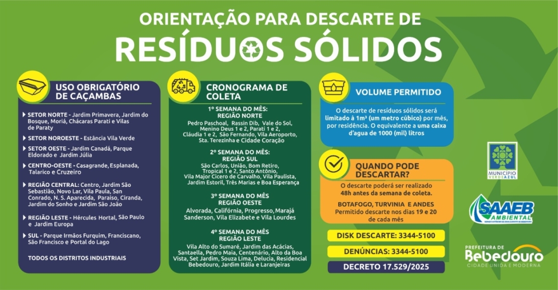 Prefeitura reforça regras para descarte de entulhos
