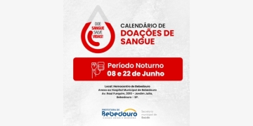 Hemocentro de Bebedouro realiza doações de sangue em período noturno nos dias 08 e 22 de junho