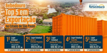 Bebedouro conquista posições de destaque e figura no Top 5 das exportações paulistas