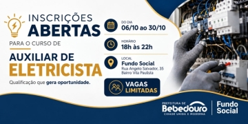 Prefeitura de Bebedouro oferece curso gratuito de Eletricista